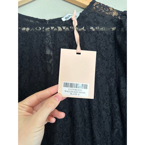 REFORMATION Waller Lace Black Knit Maxi Dress Size Small NWT - Picture 7 of 9